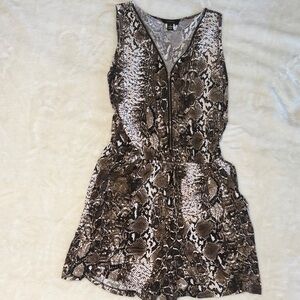 Snakeskin Print Sleeveless Romper